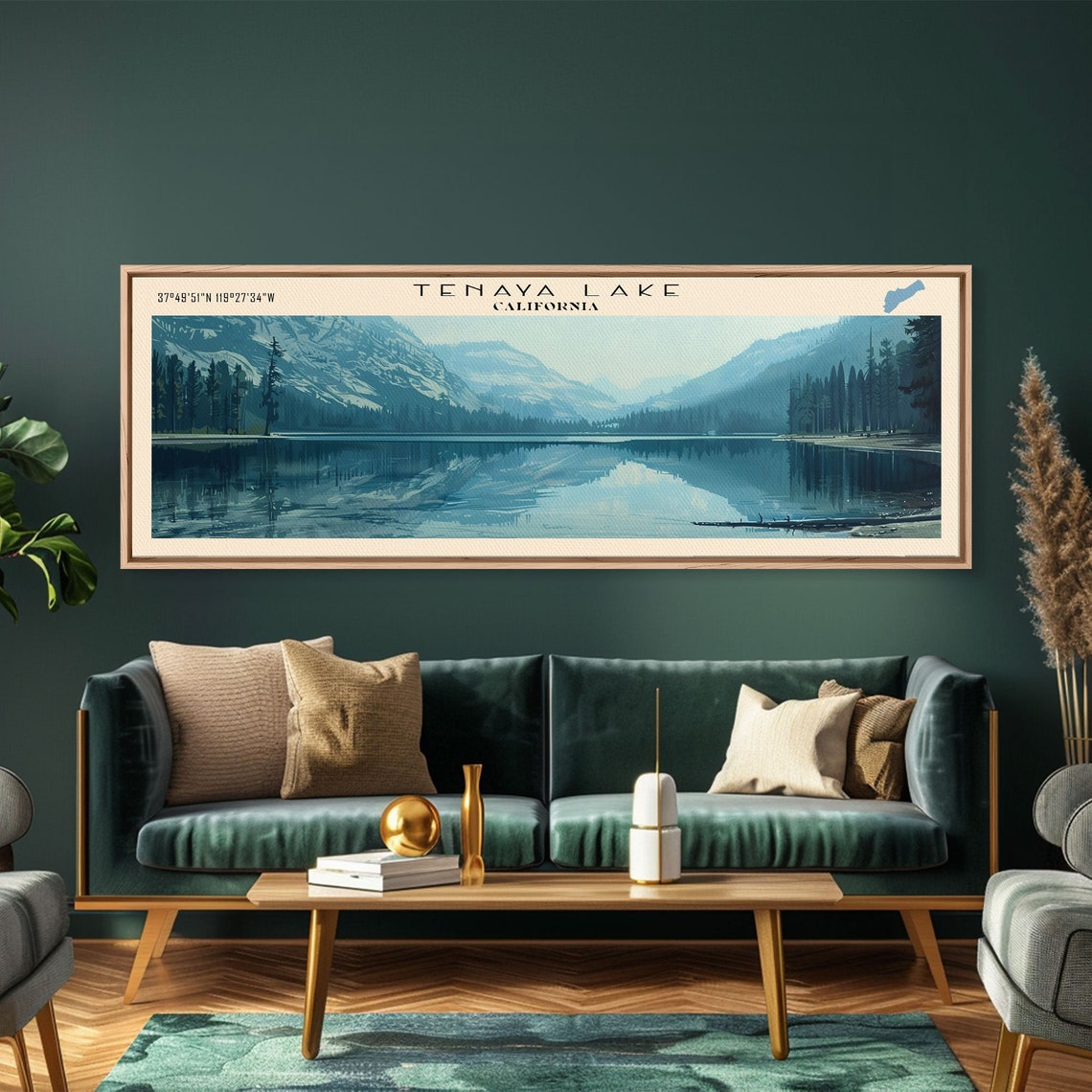 Tenaya Lake California Panoramic Sierra Mountain Reflection Poster - Image 4
