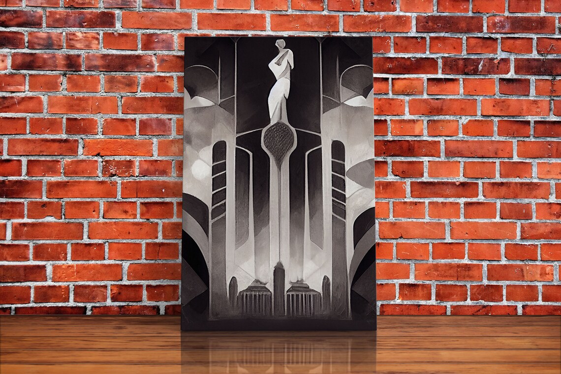 Art Deco Architecture, Black and White Poster Print - Image 2