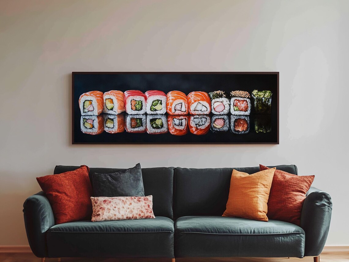 Sushi and Tuna Roll Modern Art Poster for Kitchen - Image 6