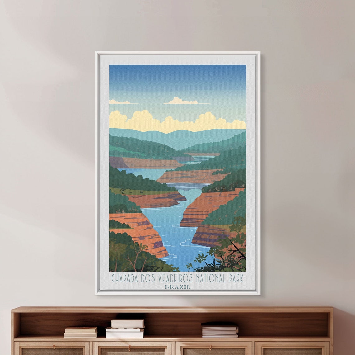 Chapada Dos Veadeiros Brazil Red Cliff River Canyon View Travel Poster - Image 4