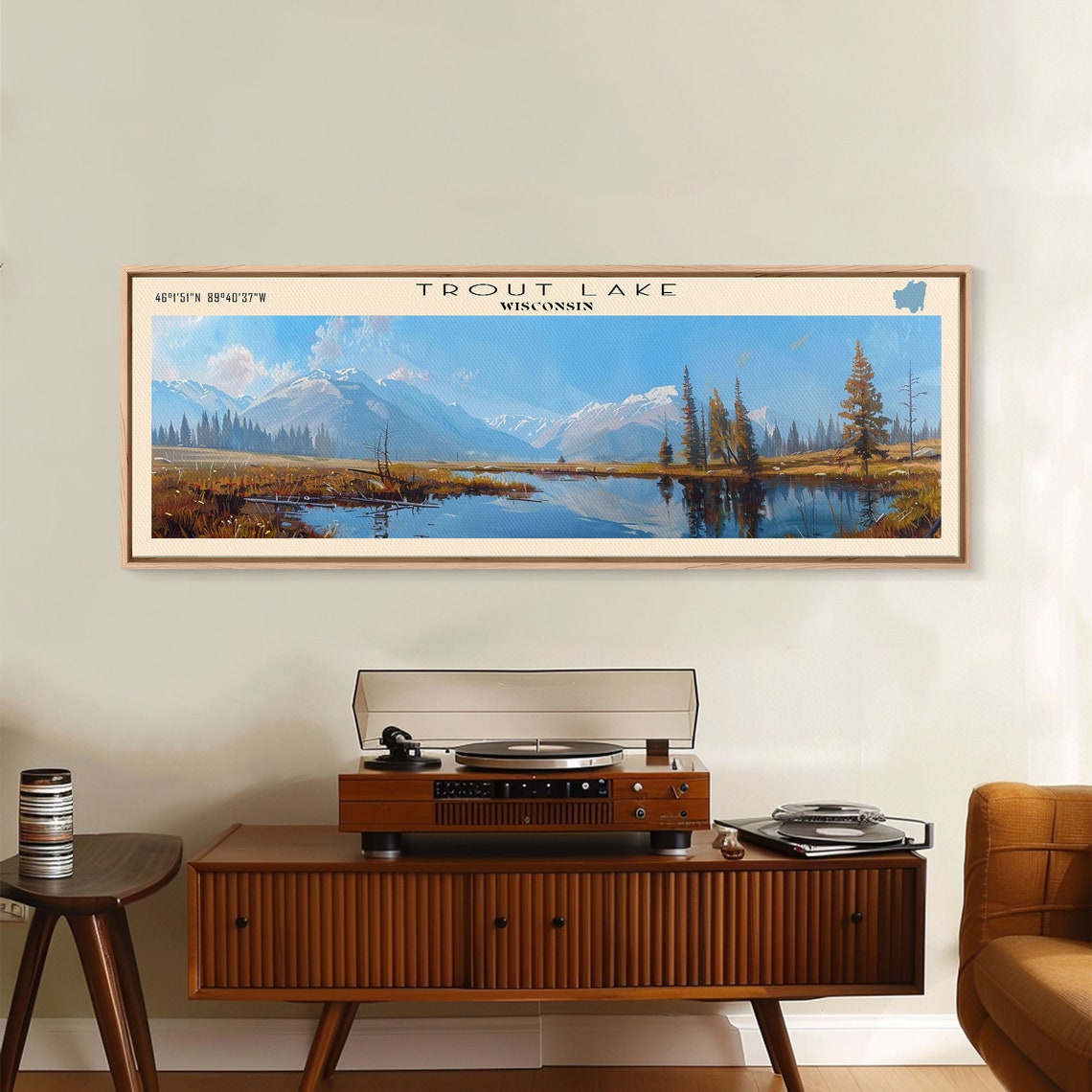 Trout Lake Wisconsin Panoramic Snow Mountains Autumn Marsh Poster - Image 5