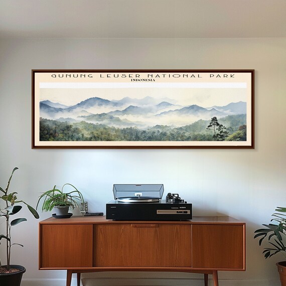 Gunung Leuser National Park Indonesia Misty Mountain Jungle Travel Poster