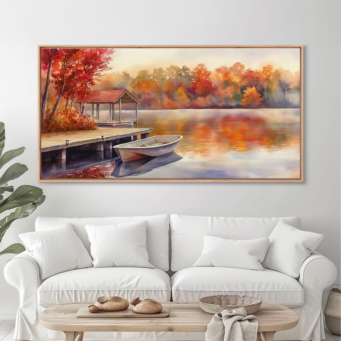 Autumn's Reflections Watercolor Christmas Art Print