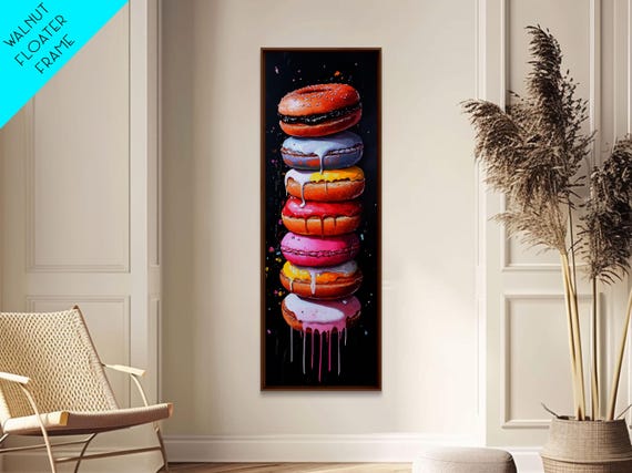 Cute Oil Painting Print Of Macaroons Kitchen Wall Art Kitchen Decor Framed Print Kitchen Art Girly Decor Food Painting