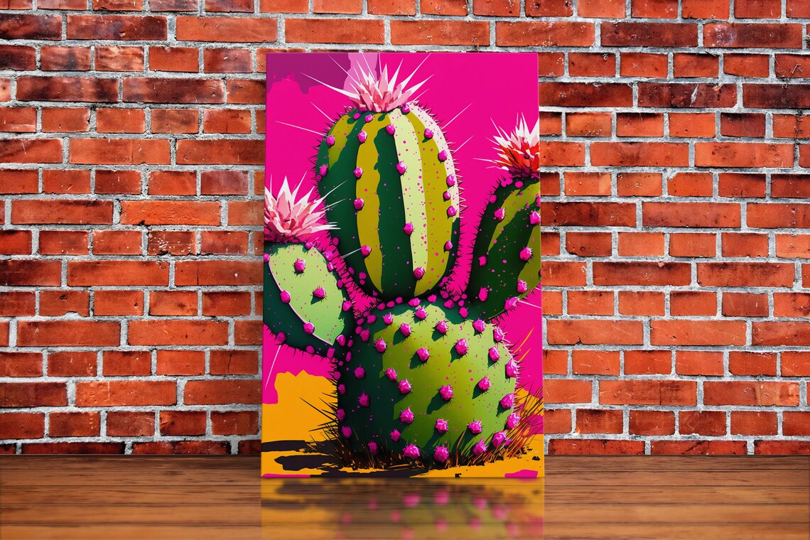 Cactus Pop Art Style Art Print, Southwestern Decor