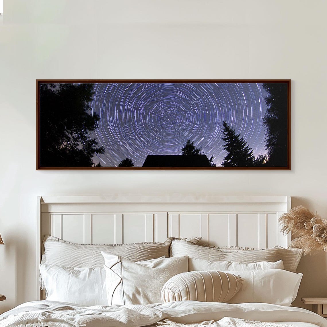 Spiral Star Trails Night Sky Over Pine Trees Photography Poster - Image 6