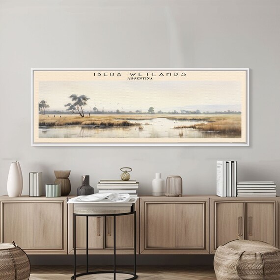 Ibera Wetlands Travel Poster Print Framed Wall Art Metal Wall Art Argentina Art Gift For Him Panoramic Wall Art Travel Gift