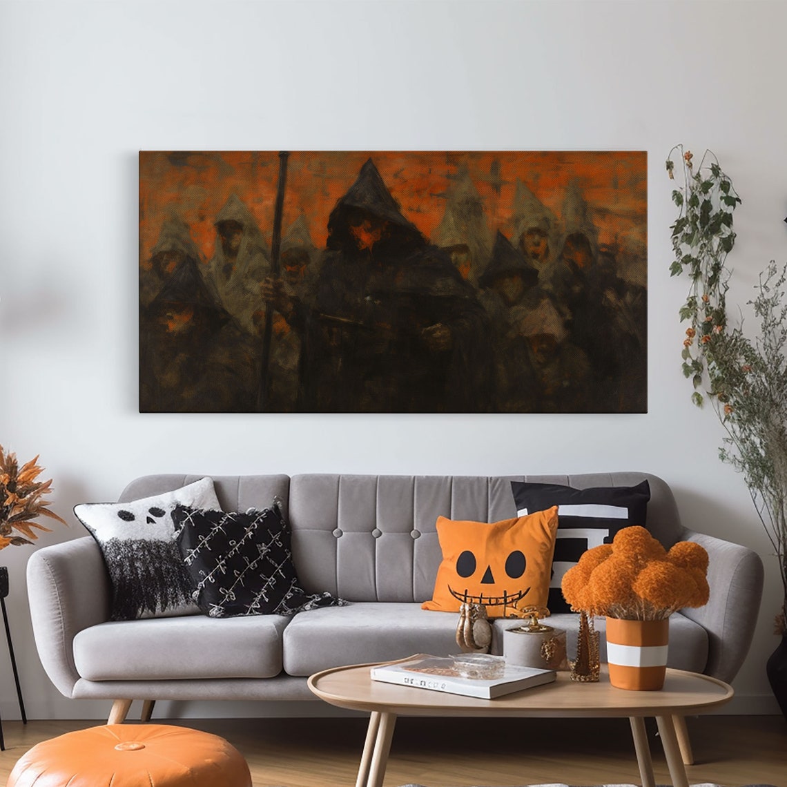 The Cult Hooded Figures Fiery Panoramic Gothic Horror Poster - Image 5