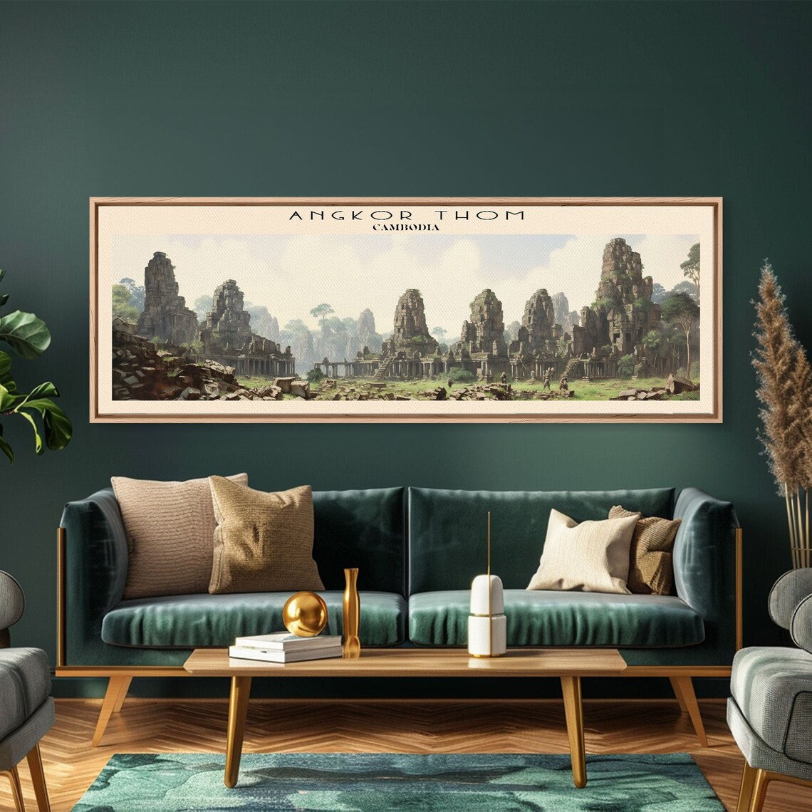 Angkor Thom Framed Print Travel Poster Panoramic Wall Art Home Decor Gift For Travel Lover Wall Hanging - Image 6