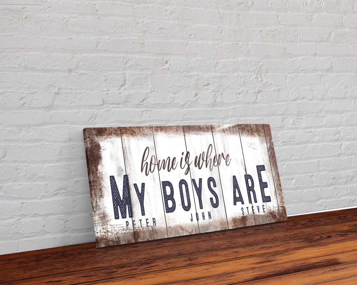 Home Is Where My Boys Are Custom Boy Mom Art Print - Image 3
