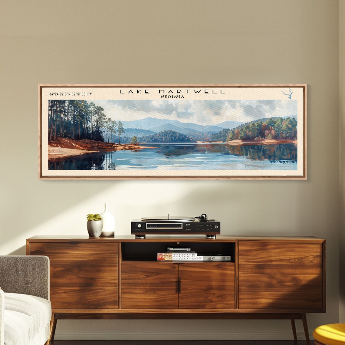 Lake Hartwell Georgia Travel Poster, Lake House Decor - Image 3