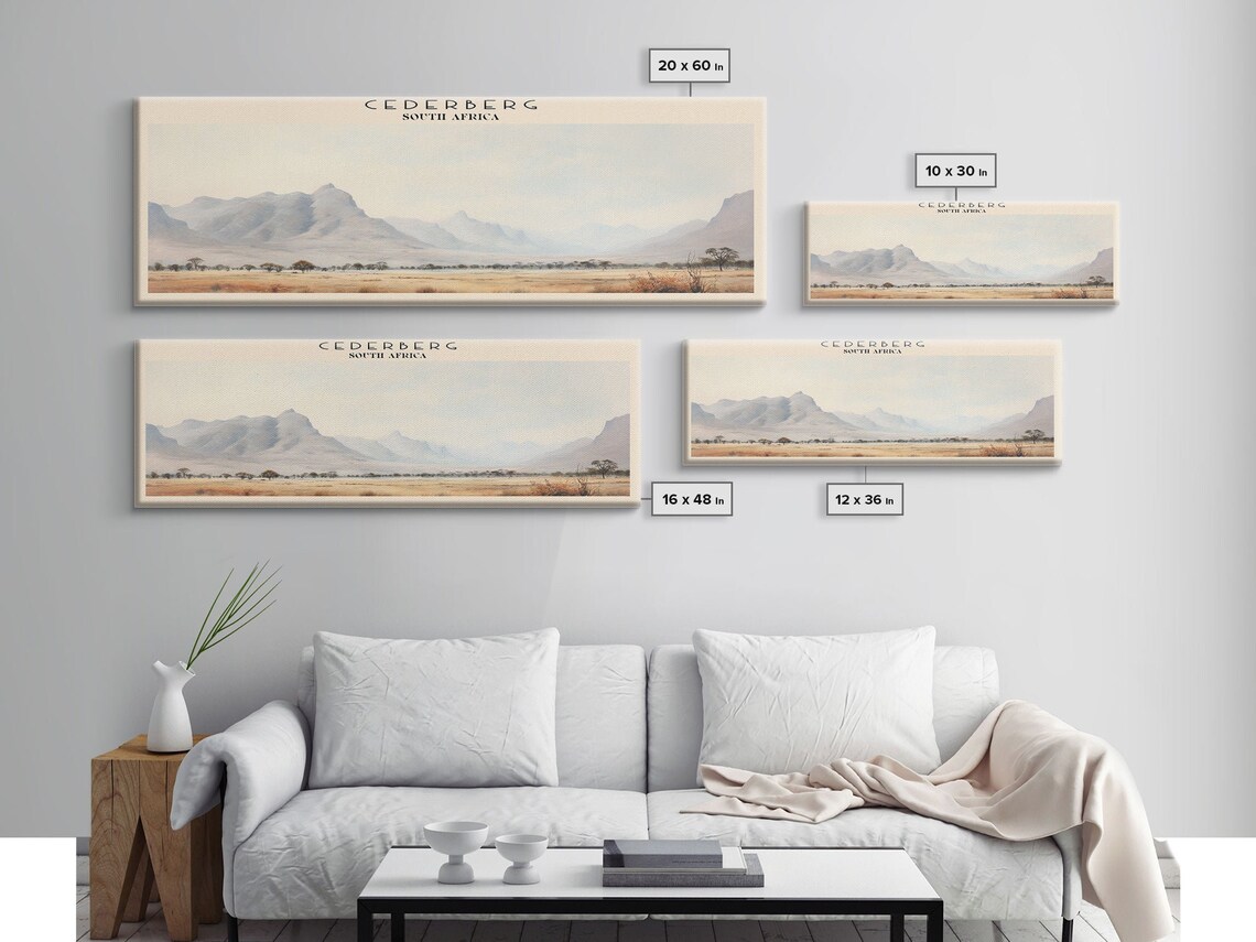 Cederberg South Africa Mountain Range Golden Savanna Travel Poster - Image 2