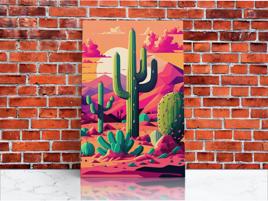 Pueblo Style Cactus Still Life, Arizona Desert Art Print - Image 4
