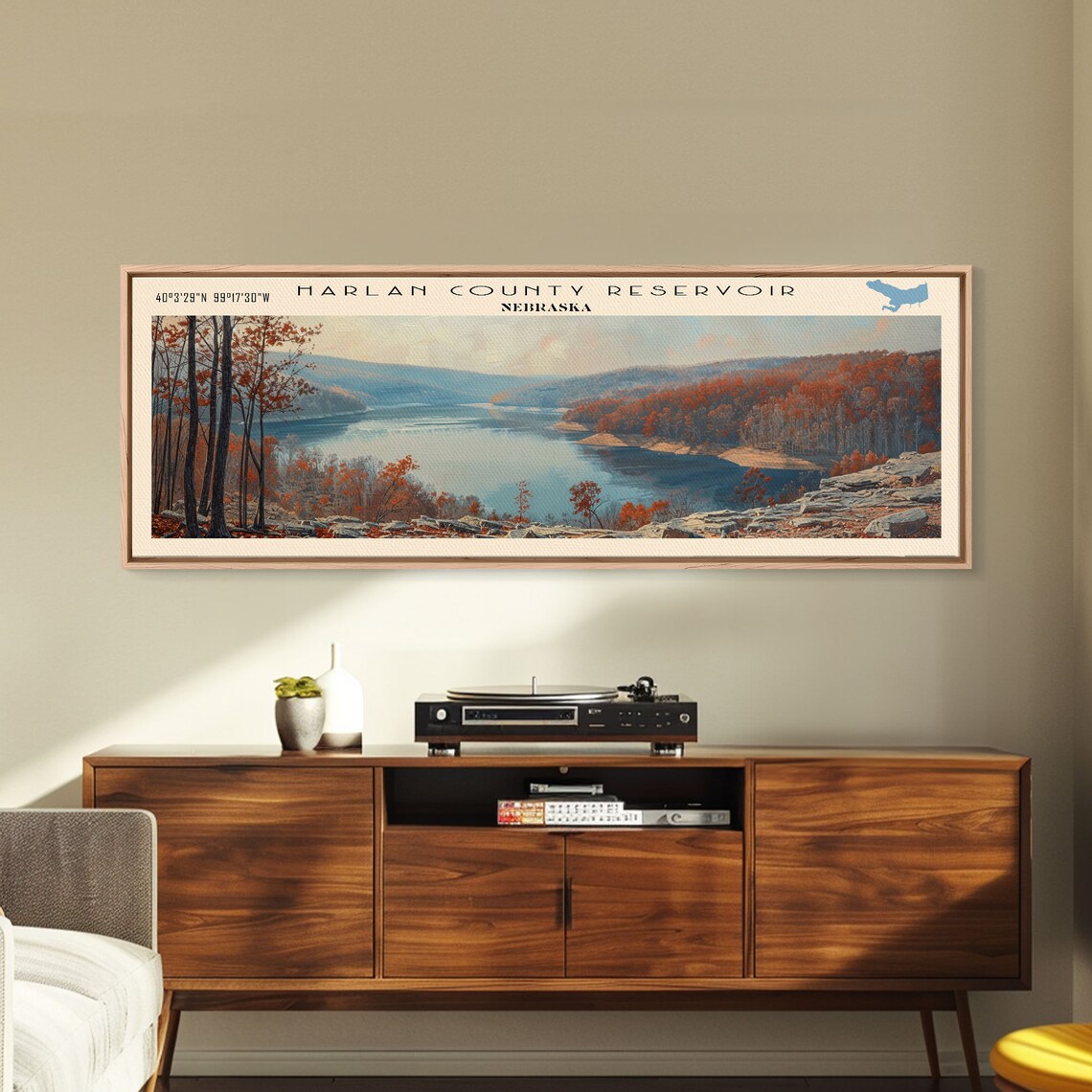 Harlan County Reservoir Nebraska Travel Poster - Image 4