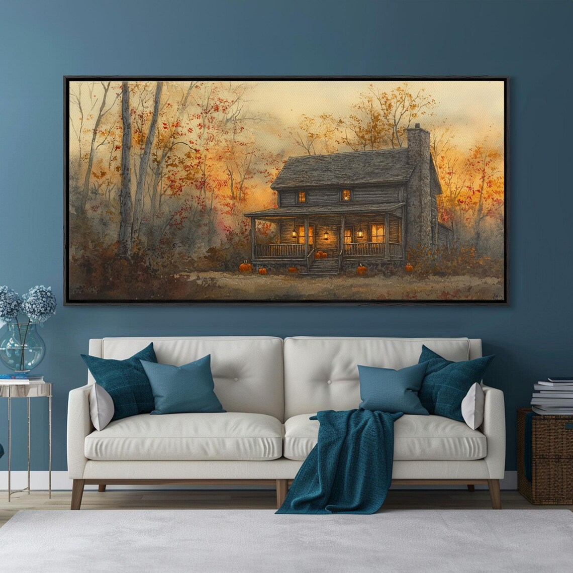Spooky Farmhouse Halloween Autumn Pumpkin Art Print - Image 2