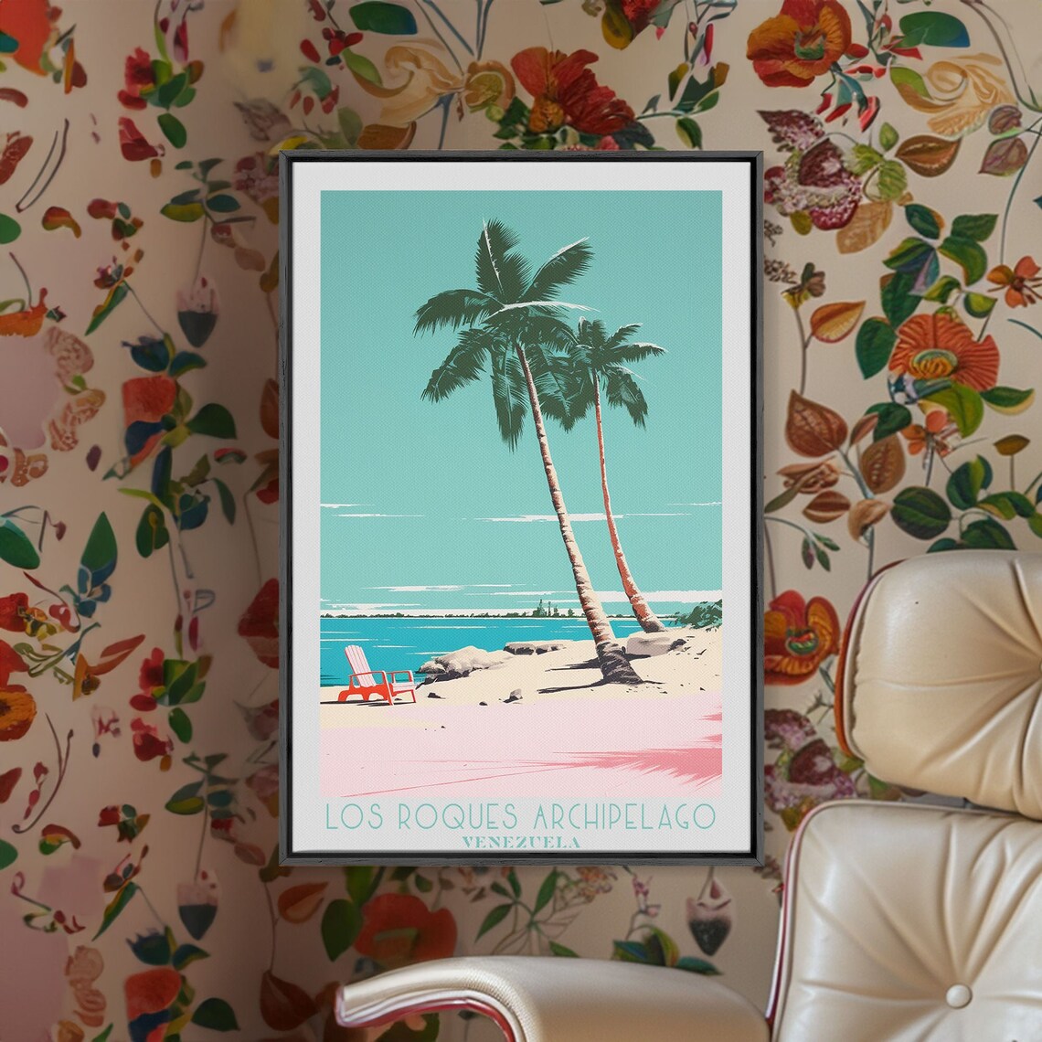 Los Roques Archipelago Venezuela Palm Beach Turquoise Sea Poster - Image 4