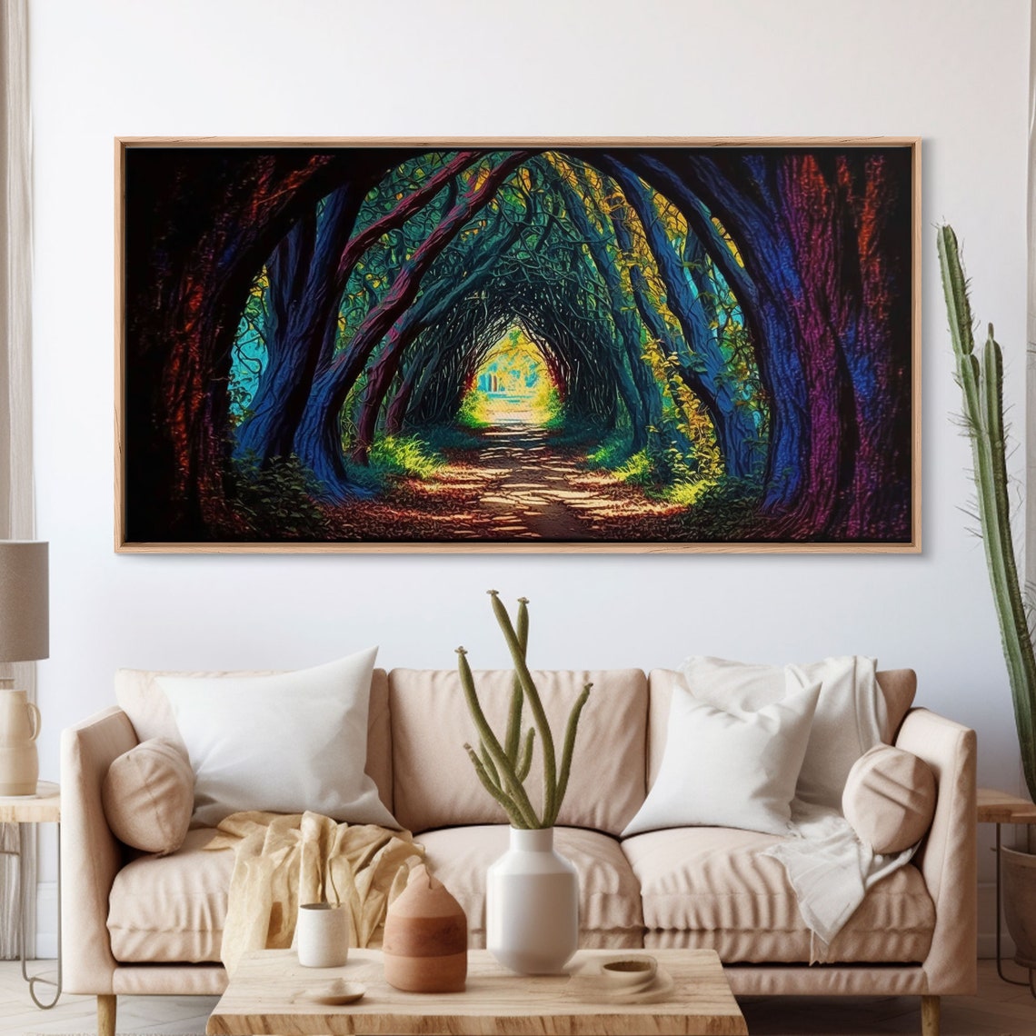 Enchanted Forest Path Light Tunnel Magical Woodland Walkway Art Poster - Image 3
