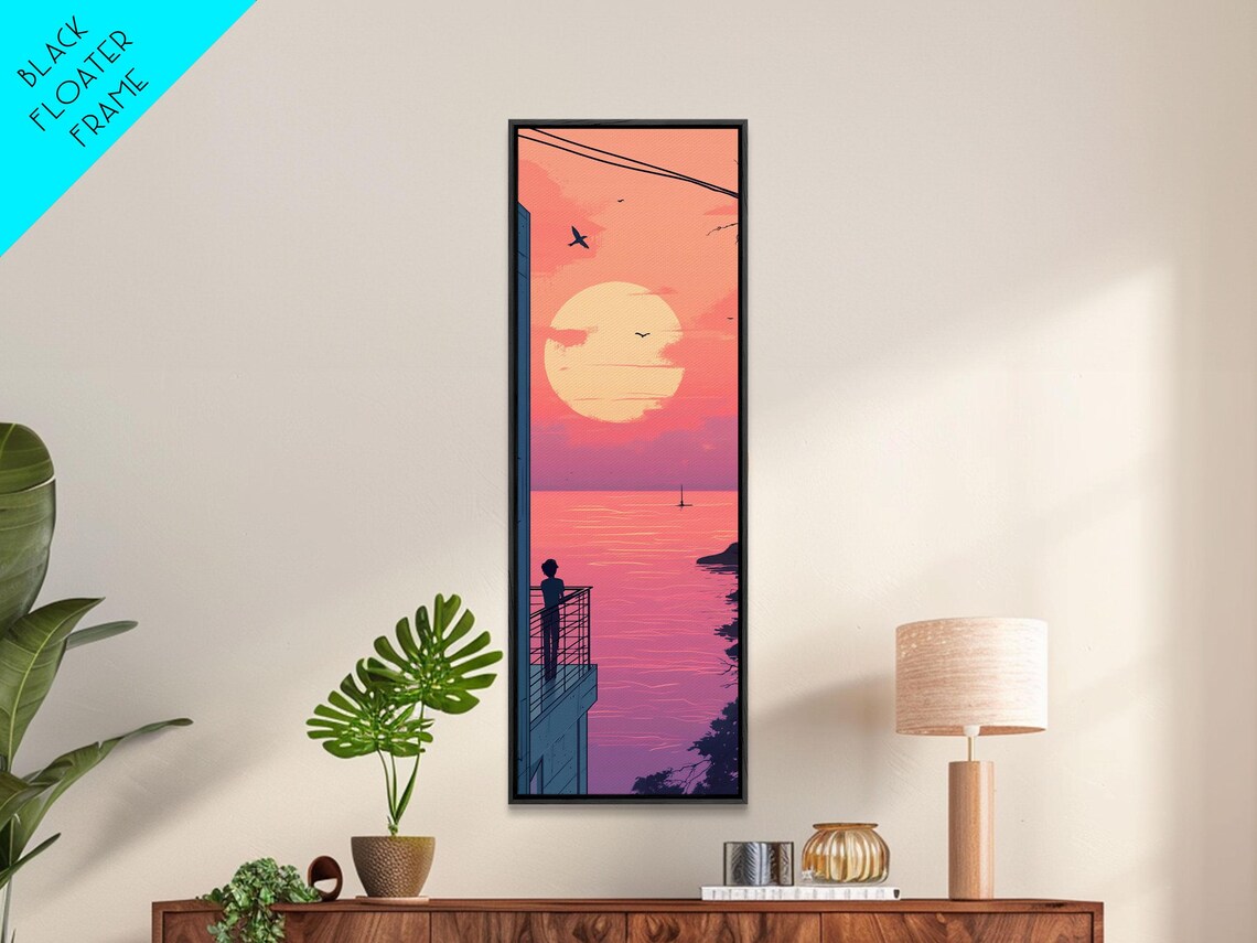 Pastel Sunset Balcony Print Pink Orange Wall Art Coastal Cowgirl Art Bedroom Or Living Room Farmhouse Decor Unique Piece - Image 2