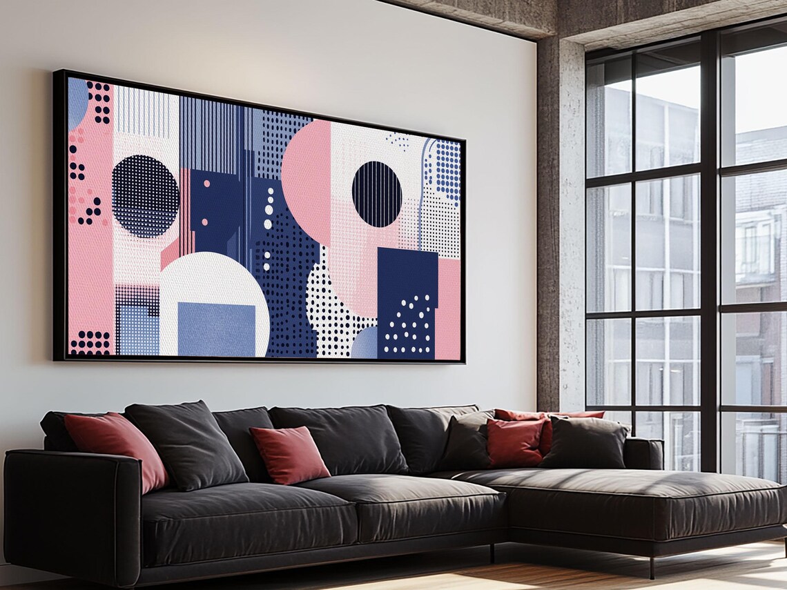 Vaporwave Aesthetic Abstract Geometric Art Print - Image 4