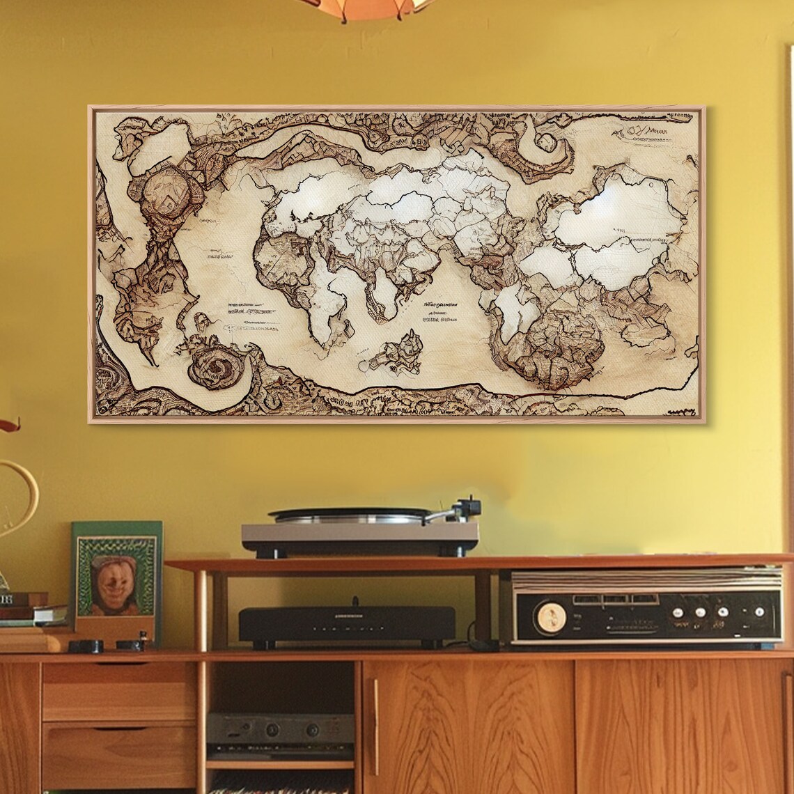 Abstract Fantasy World Map, Middle Earth Style