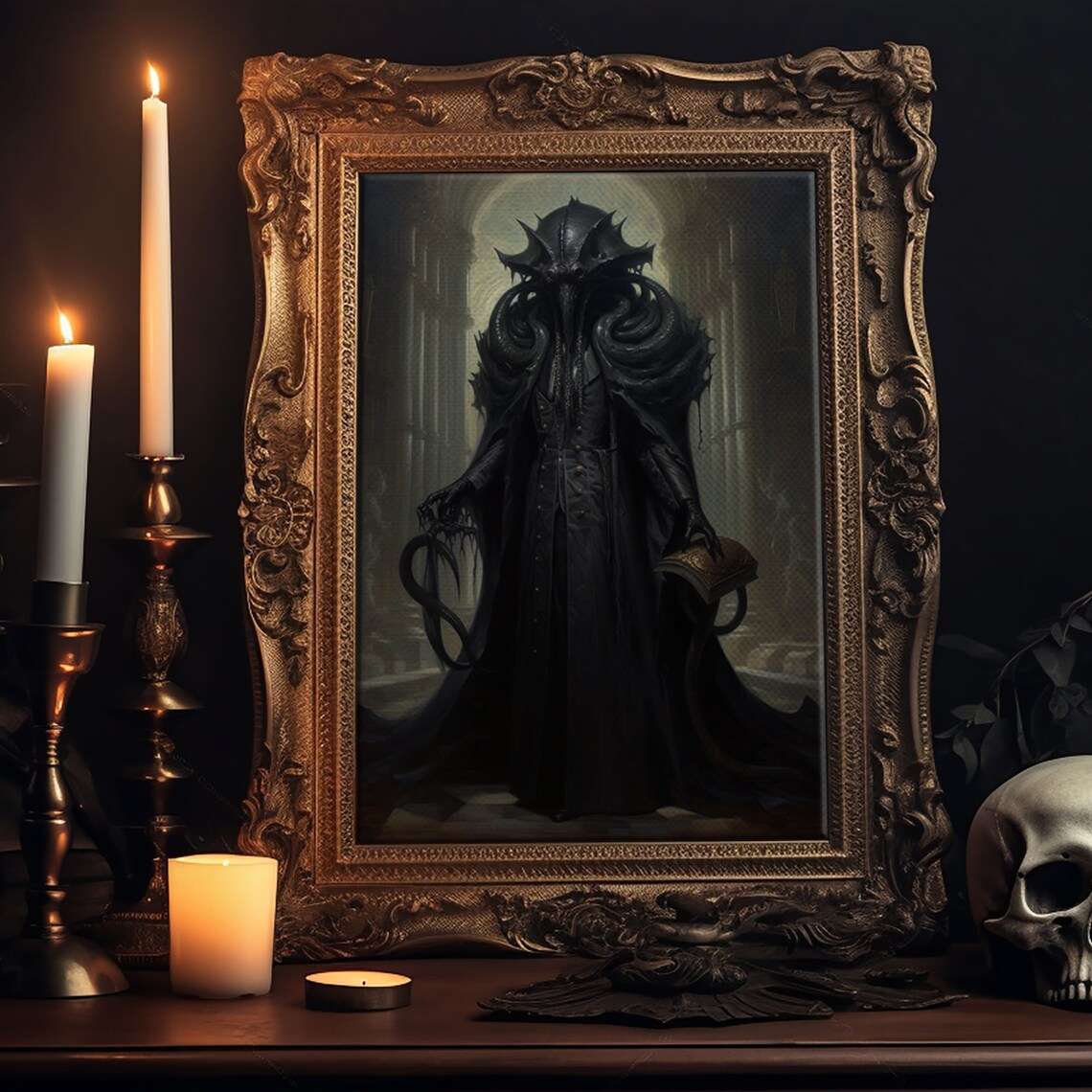 Victorian Portrait Of Cthulhu Gothic Halloween Art Print
