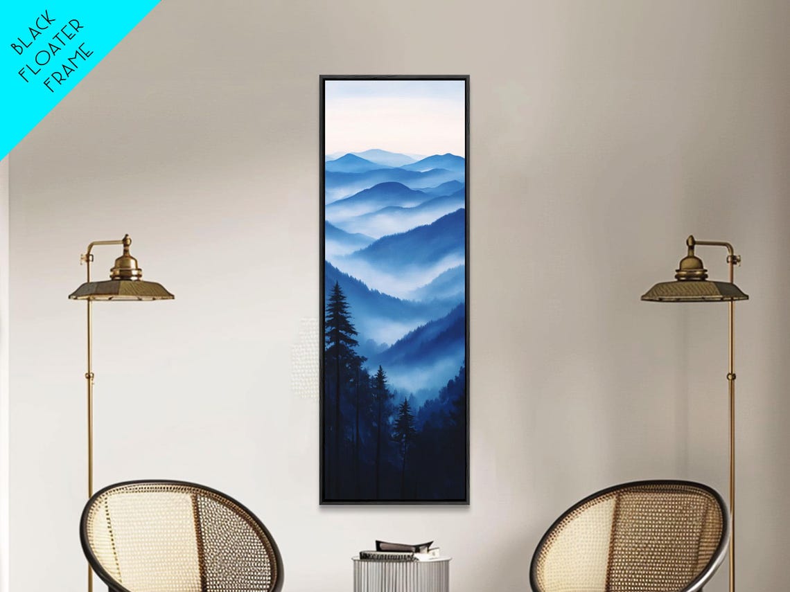 Smoky Blue Mountain Ridges At Dusk Tall Vertical Nature Poster - Image 6