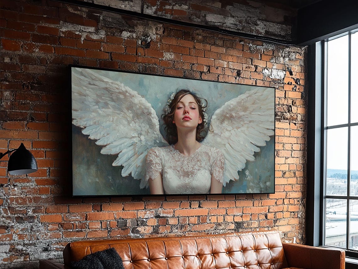 Heavenly Angel Spread White Wings Peaceful Celestial Art Poster - Image 6