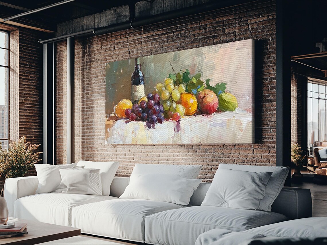 Still Life Of Grapes And Wine Art Print, Eclectic Kitchen - Image 3