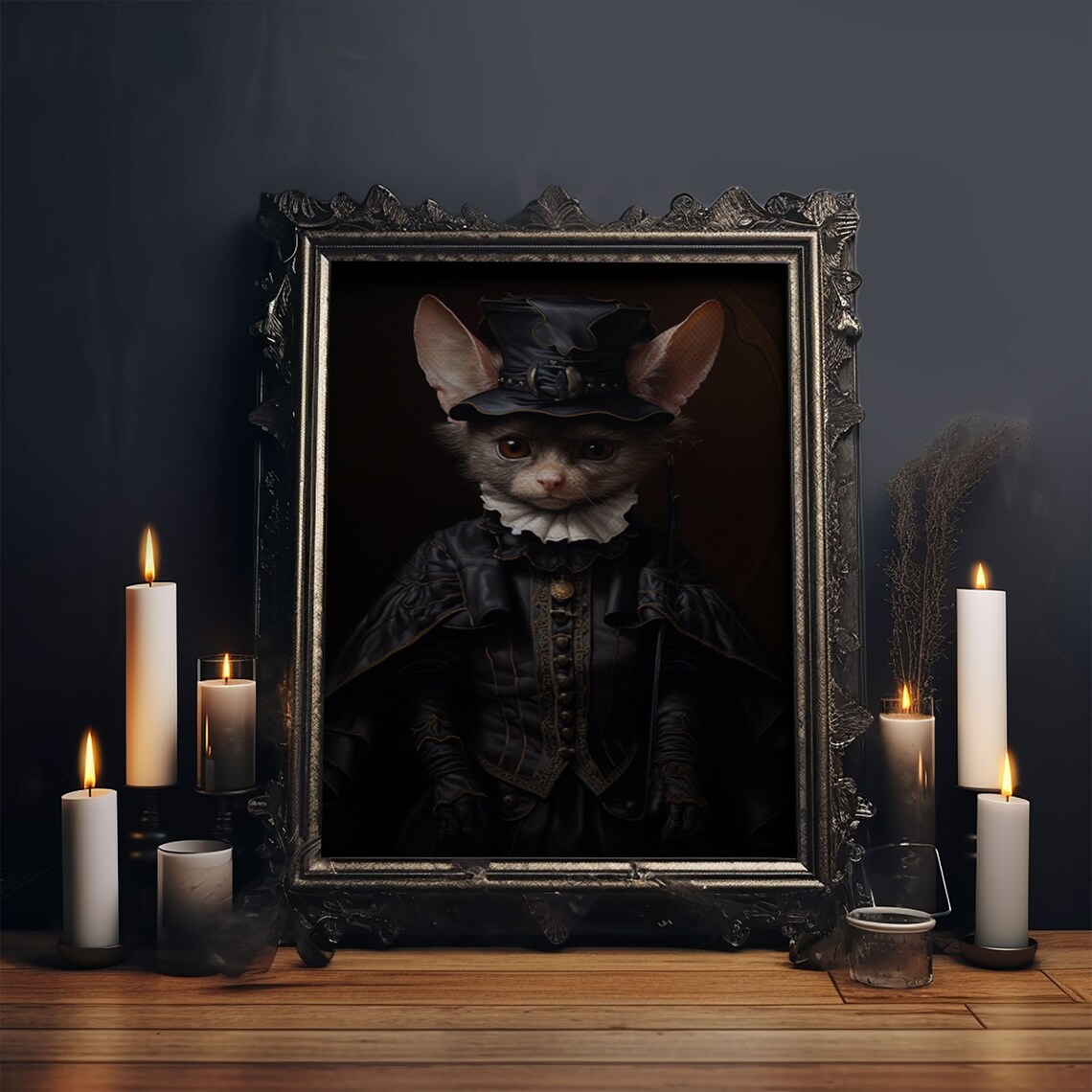Vintage Vampire Bat Portrait Art Print, Dark Academia - Image 5