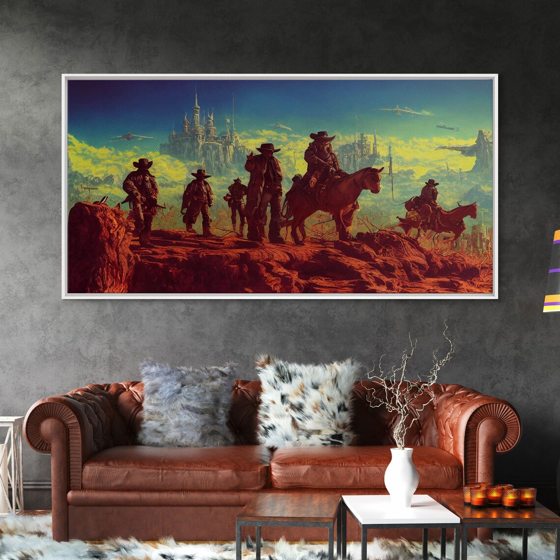 Space Cowboys Sci-Fi Western Mashup Art Print