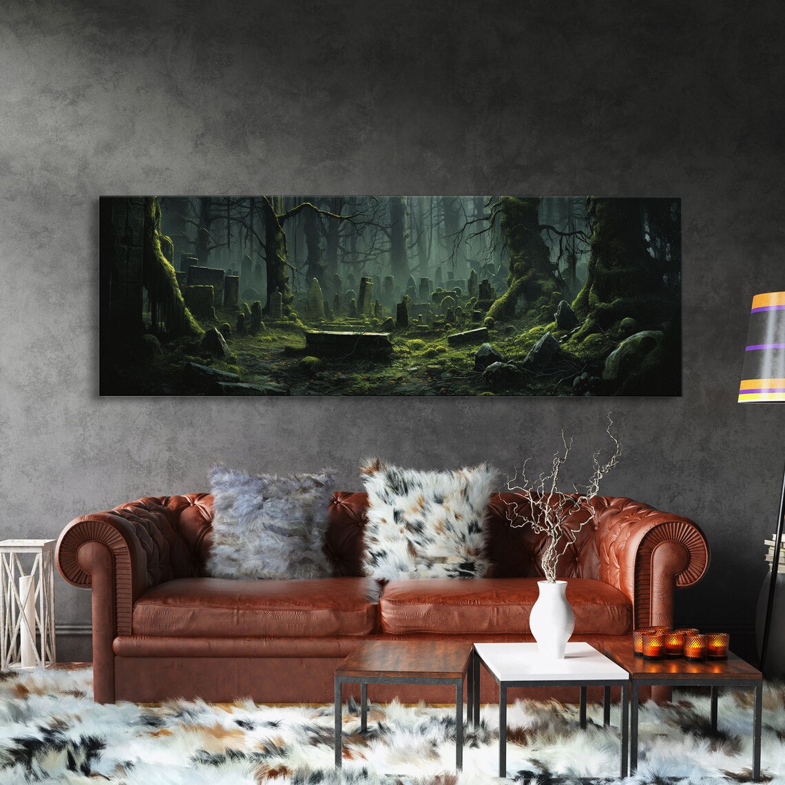 Reclaimed Graveyard Halloween Art Print, Panoramic - Image 3