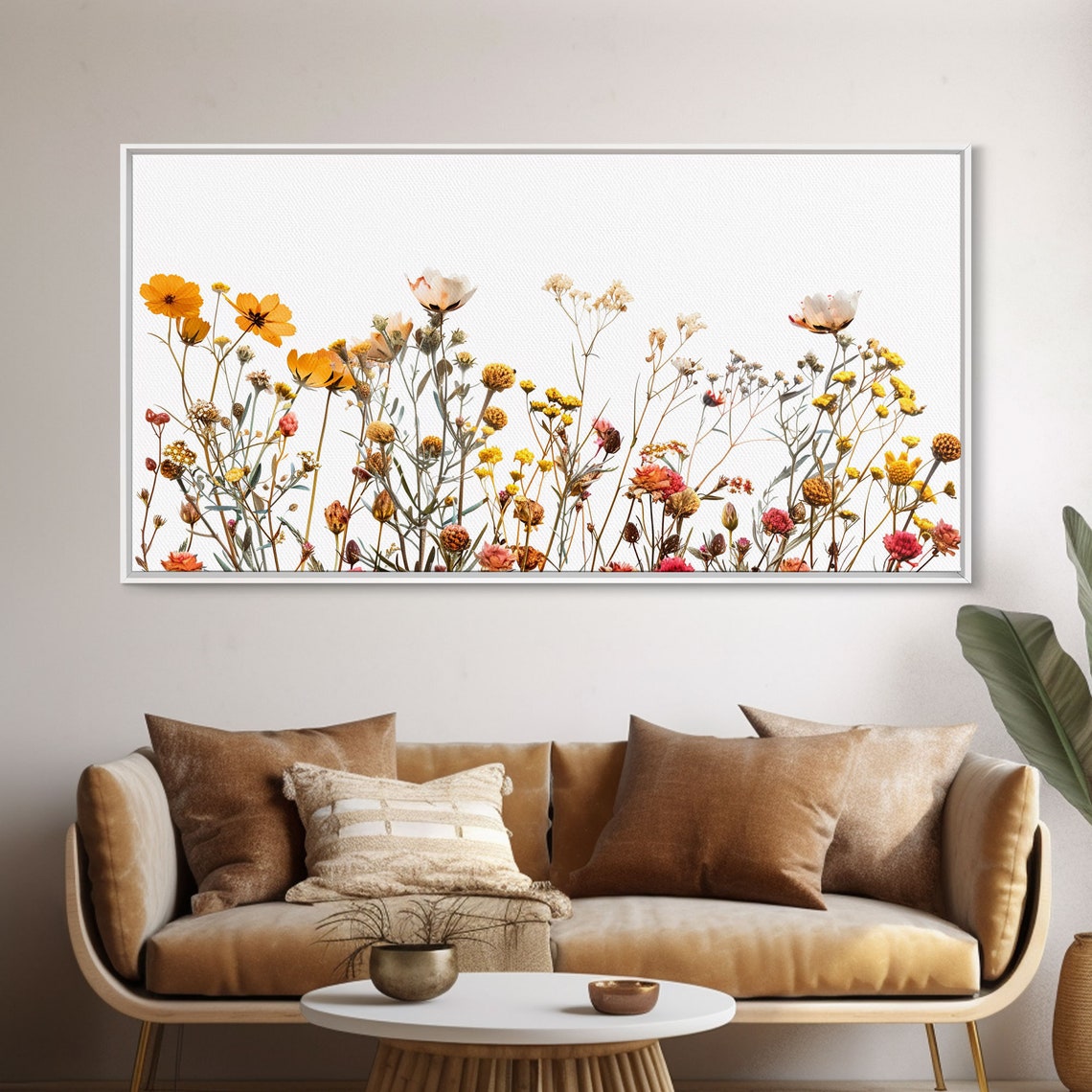 Delicate Wildflowers White Background Botanical Minimalist Art Poster - Image 5