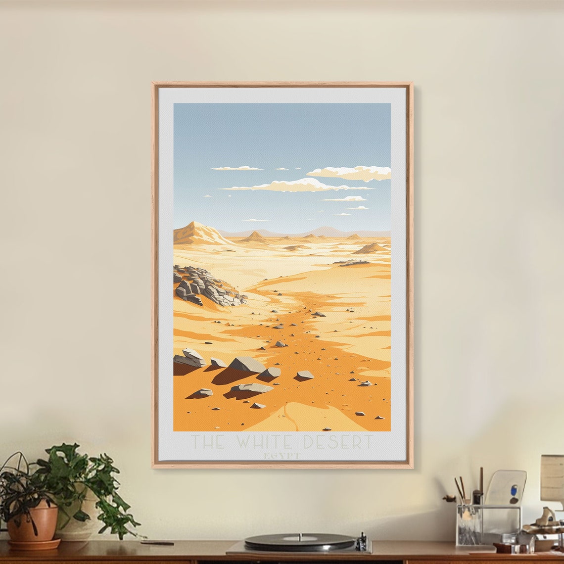 The White Desert Egypt Golden Dunes Rocky Desert Landscape Poster - Image 3