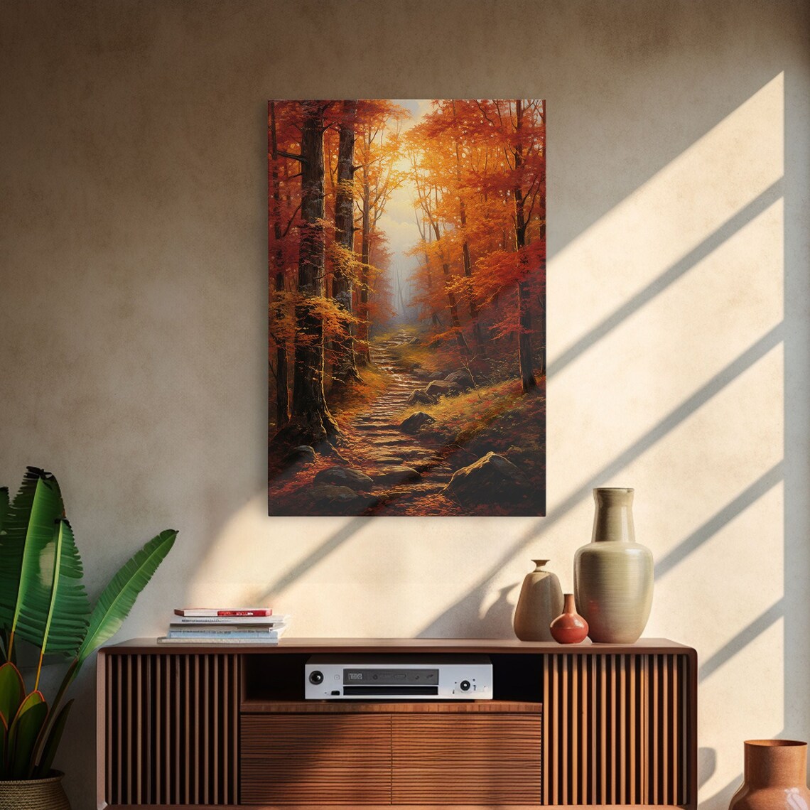 Fall Trees Forest Wall Art Print, Rustic Vertical - Image 3