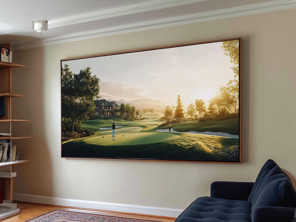 Golf Course Golden Hour Panoramic Landscape Clubhouse Sunset Poster - Image 3