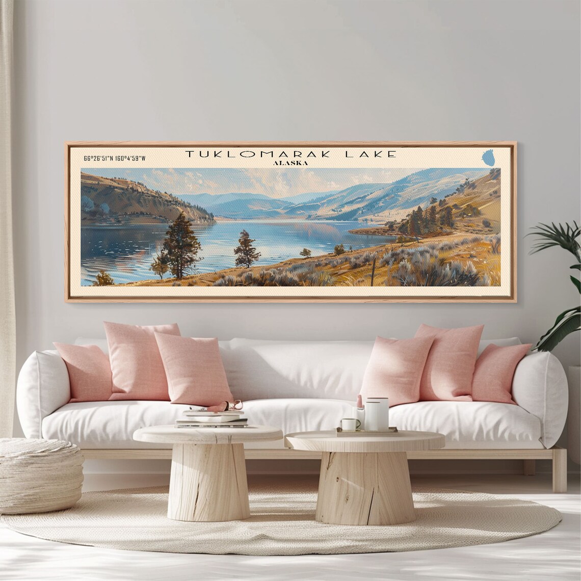 Tuklomarak Lake Alaska Panoramic Golden Hills Mountain Lake Poster - Image 3