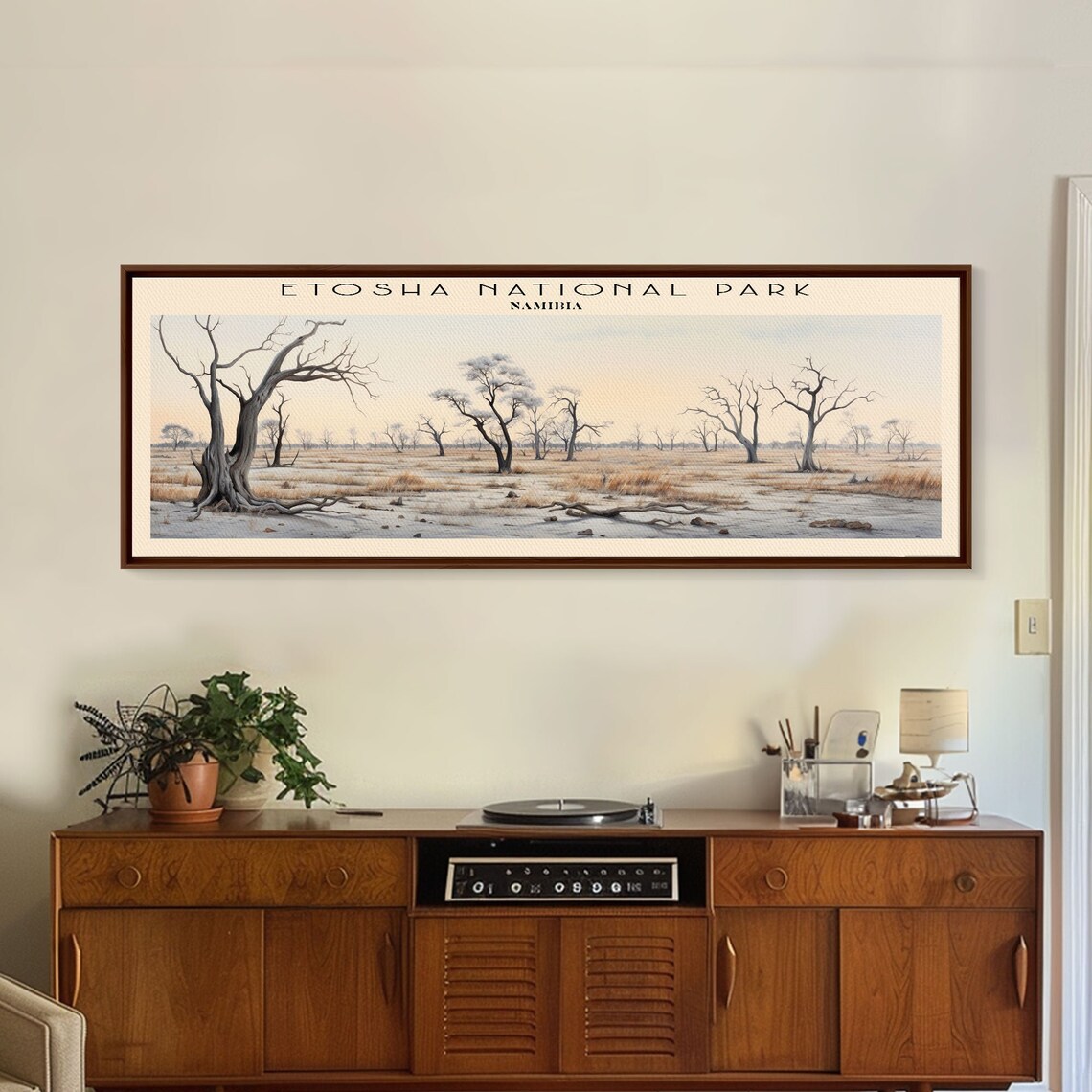 Etosha National Park Namibia Pale Savanna Camelthorn Trees Vintage Travel Poster - Image 3
