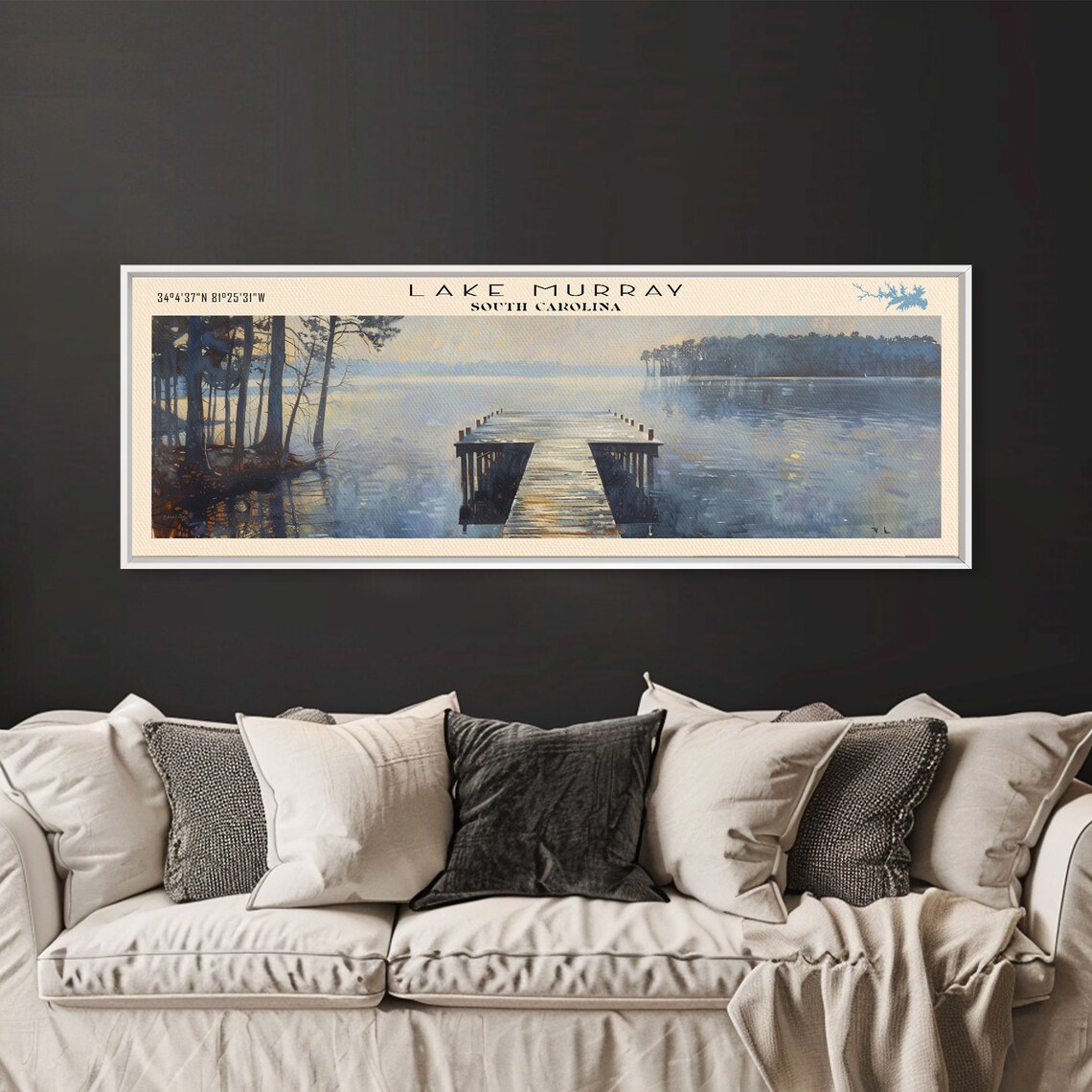 Lake Murray South Carolina Travel Poster, Landscape