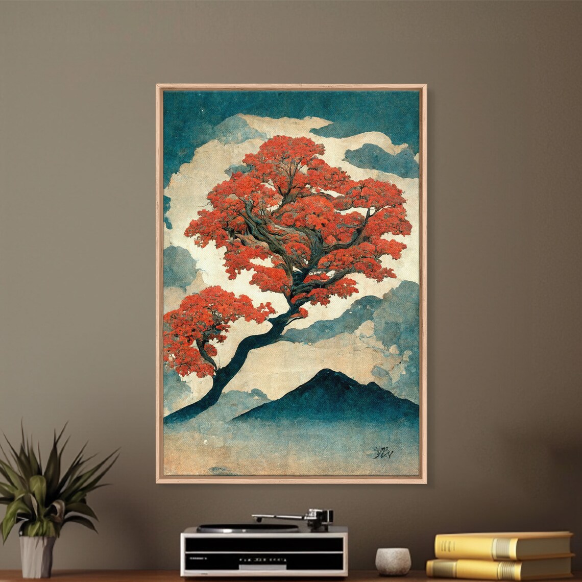 Japanese Maple Tree, Vintage Woodblock Art Print - Image 6