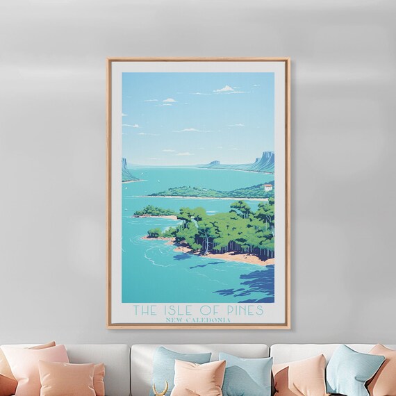 Isle Of Pines Framed Print Travel Poster Original Wall Art Home Decor Gift For Travel Lover Wall Hanging