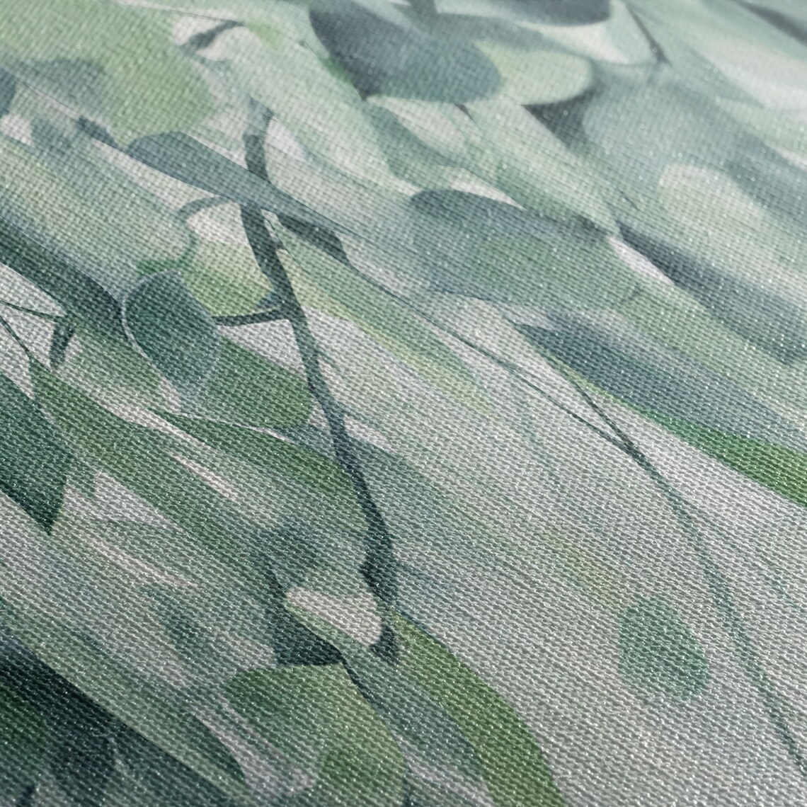 Green Botanical Oil Painting on Eucalyptus Art Print - Image 2
