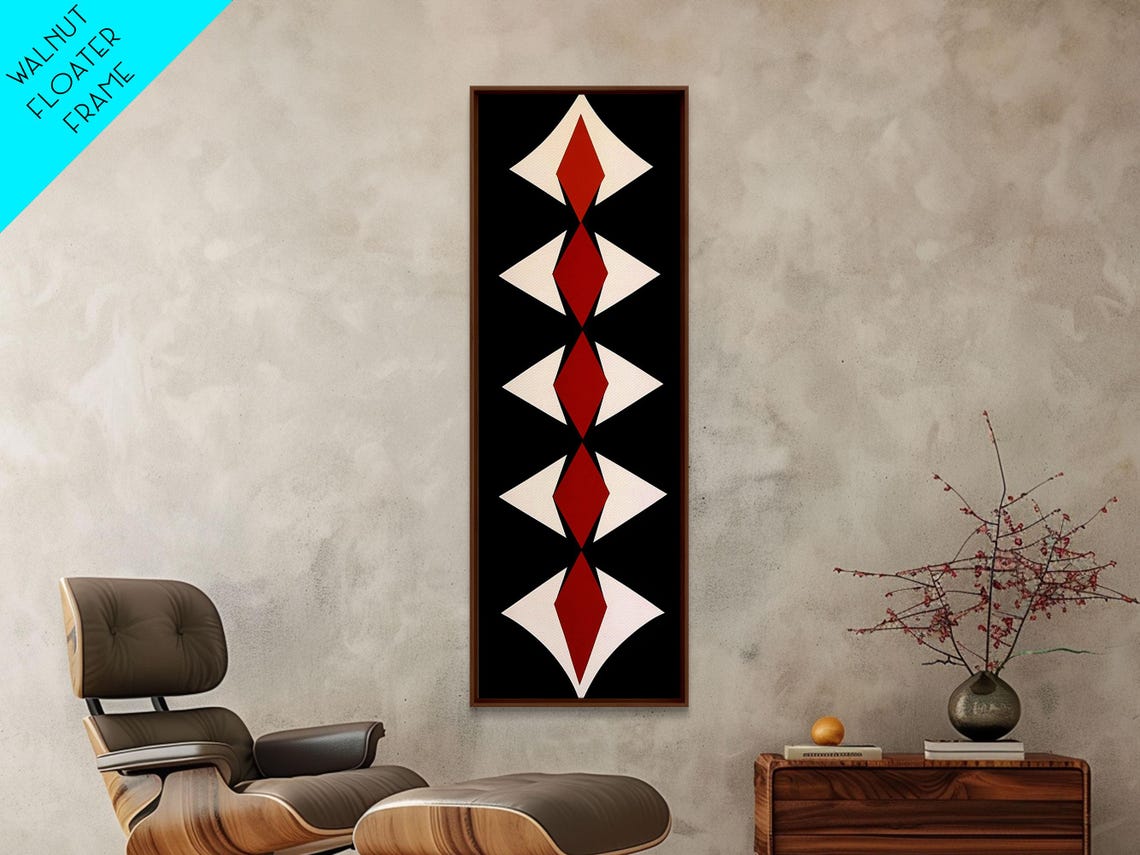Geometric Diamond Column Black Background Modern Abstract Poster - Image 6