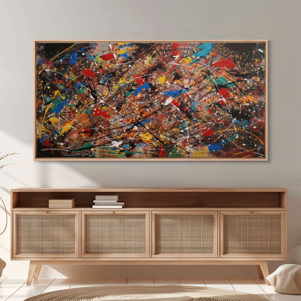 Colorful Drip Splatter Abstract Painting Modern Expressionist Poster - Image 5