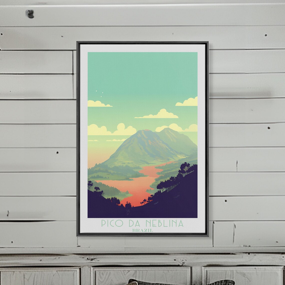 Pico Da Neblina Brazil Mountain Peak Lake View Sunset Travel Poster - Image 5