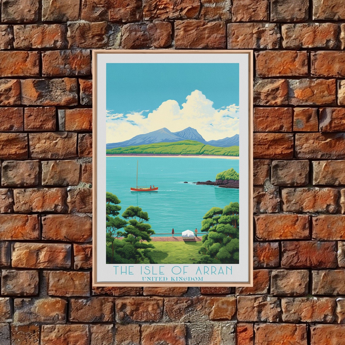 Isle Of Arran Scotland Sailboat Bay Mountain Backdrop Travel Poster - Image 4