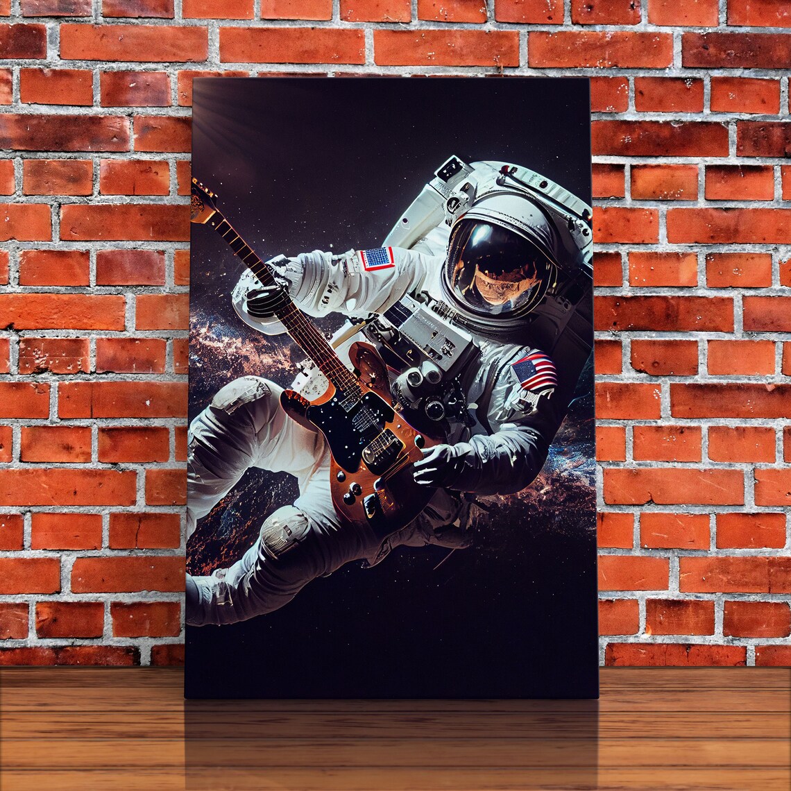 Space Man Jam Astronaut Playing Guitar In Space Art Print - Image 5