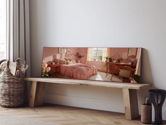 Pink Bedroom Print Cottagecore Decor Light Pink Wall Art Whimsical Artwork Feminine Boho Art Guest Room Artwork