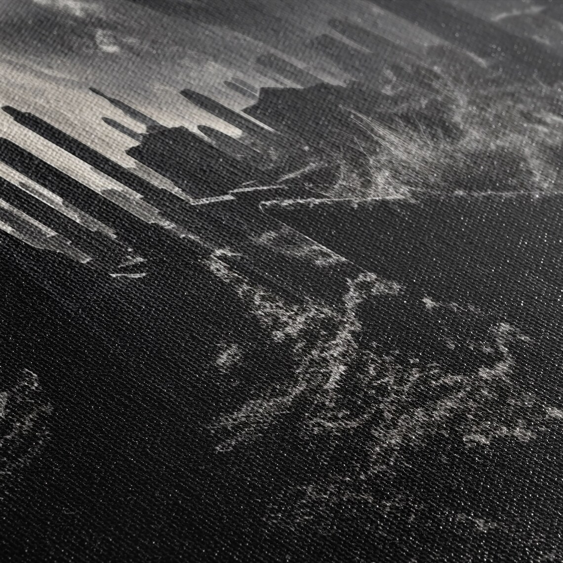 Creepy Cemetery, Black and White Halloween Art Print - Image 2