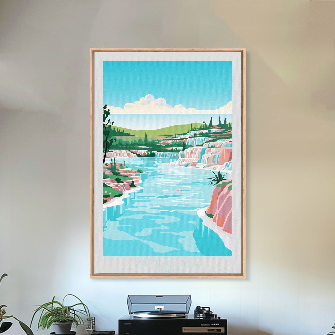 Pamukkale Turkey White Travertine Terraces Turquoise Pools Poster - Image 4