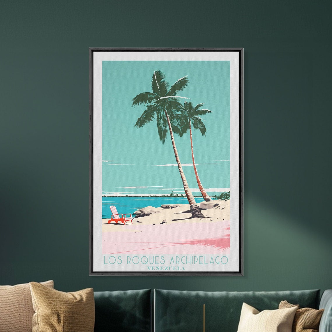 Los Roques Archipelago Venezuela Palm Beach Turquoise Sea Poster - Image 6